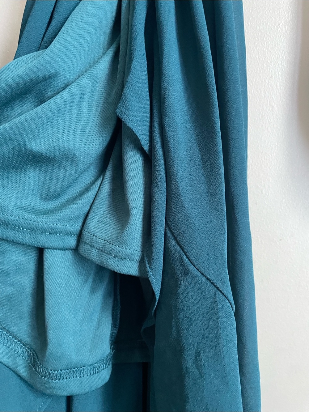 Baltic Born Evangeline Long Sleeve High Low Chiffon Dress Teal - Picture 9 of 13